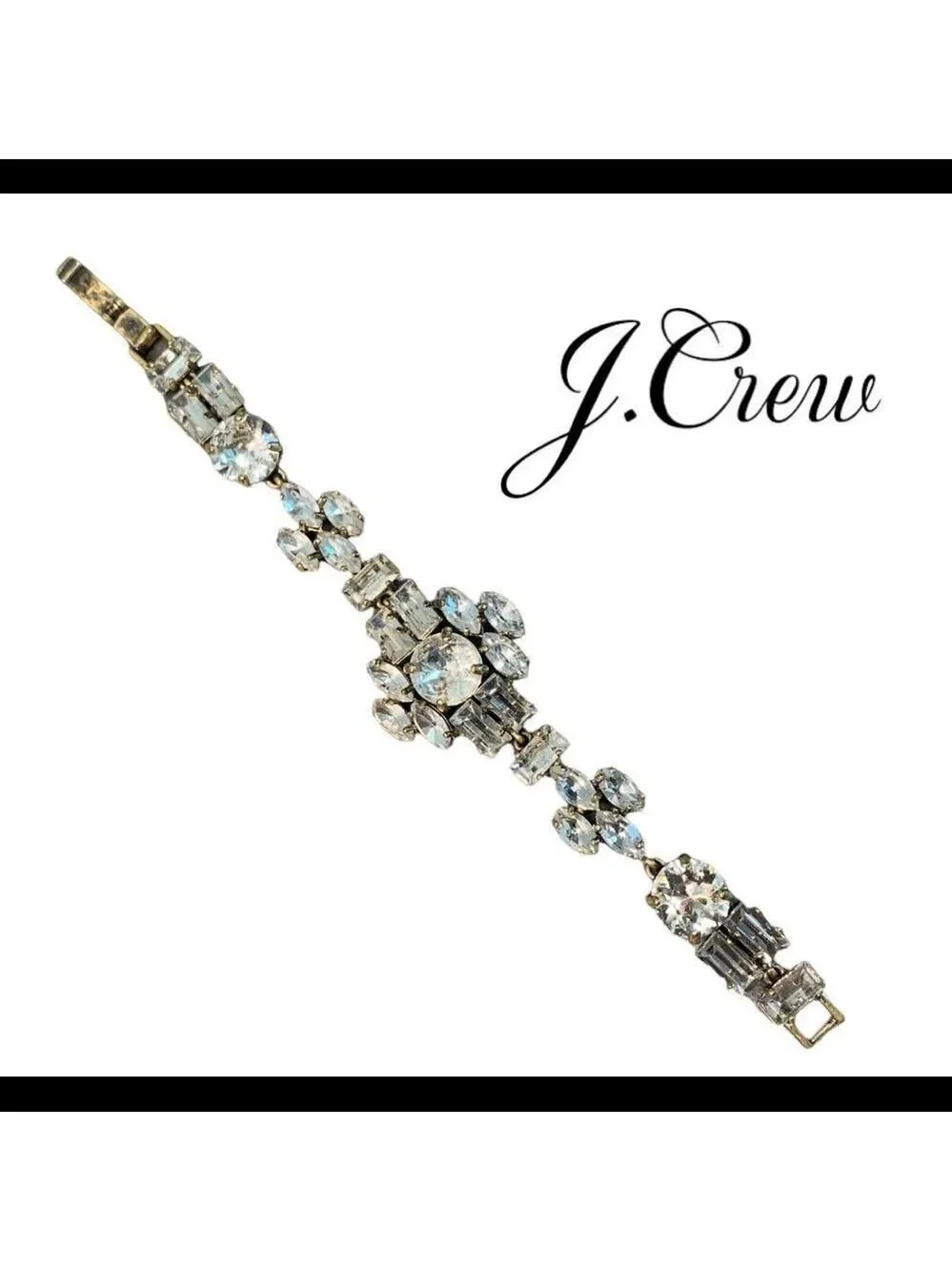 J. Crew Vintage Clear Crystal Rhinestone Bracelet
